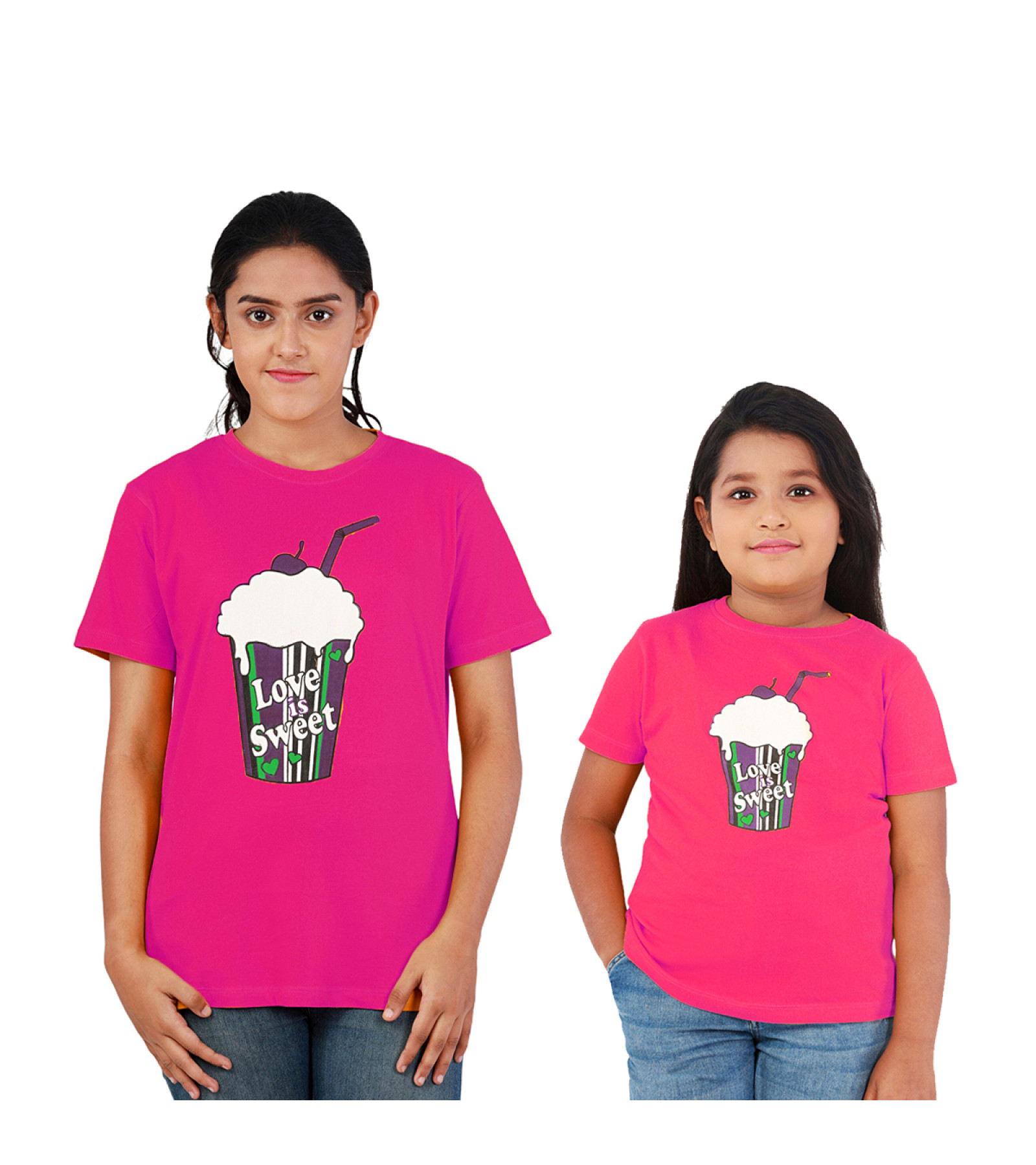 Mother and Daughter Combo of Cotton t-shirt